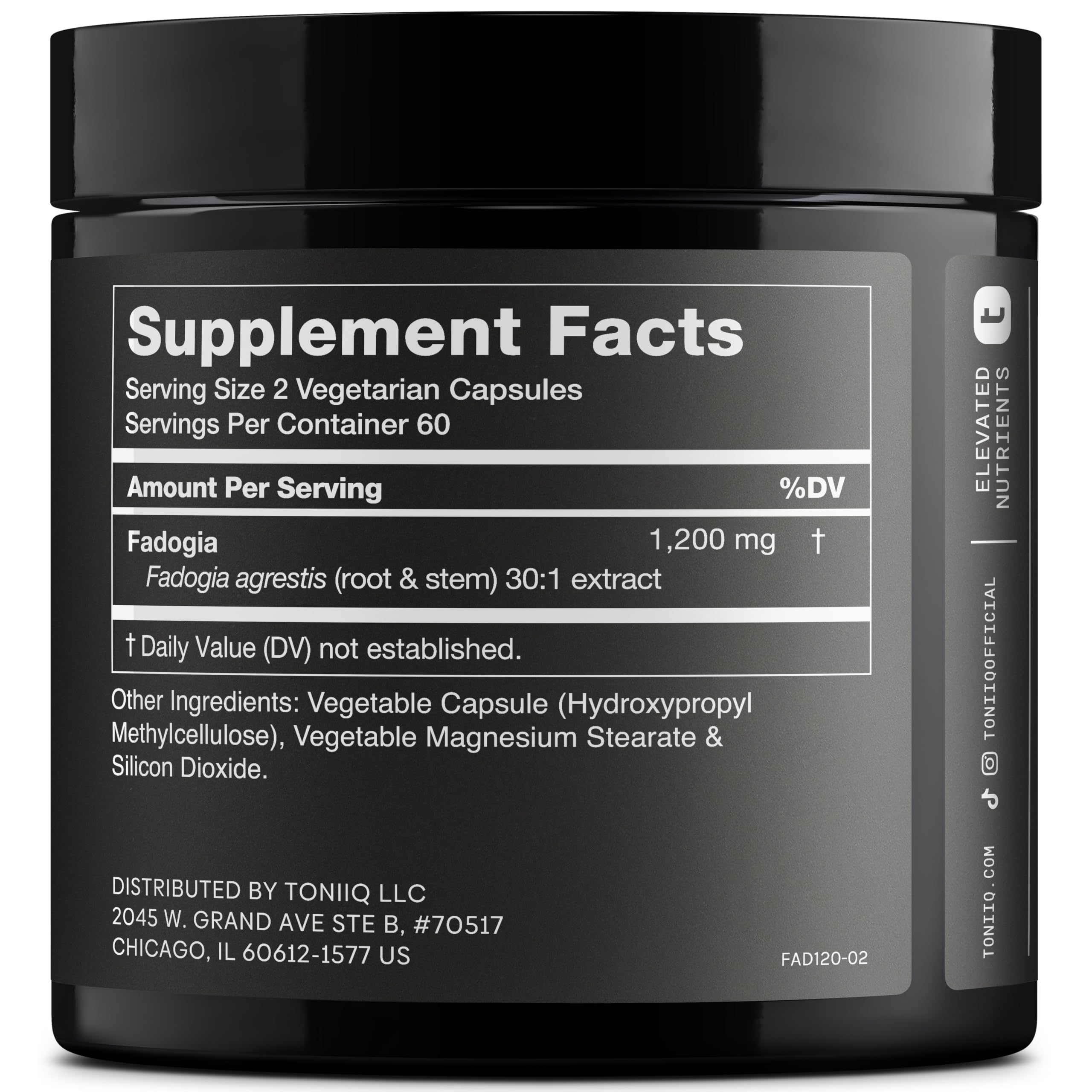 Close-up of 1200mg per serving text on bottle