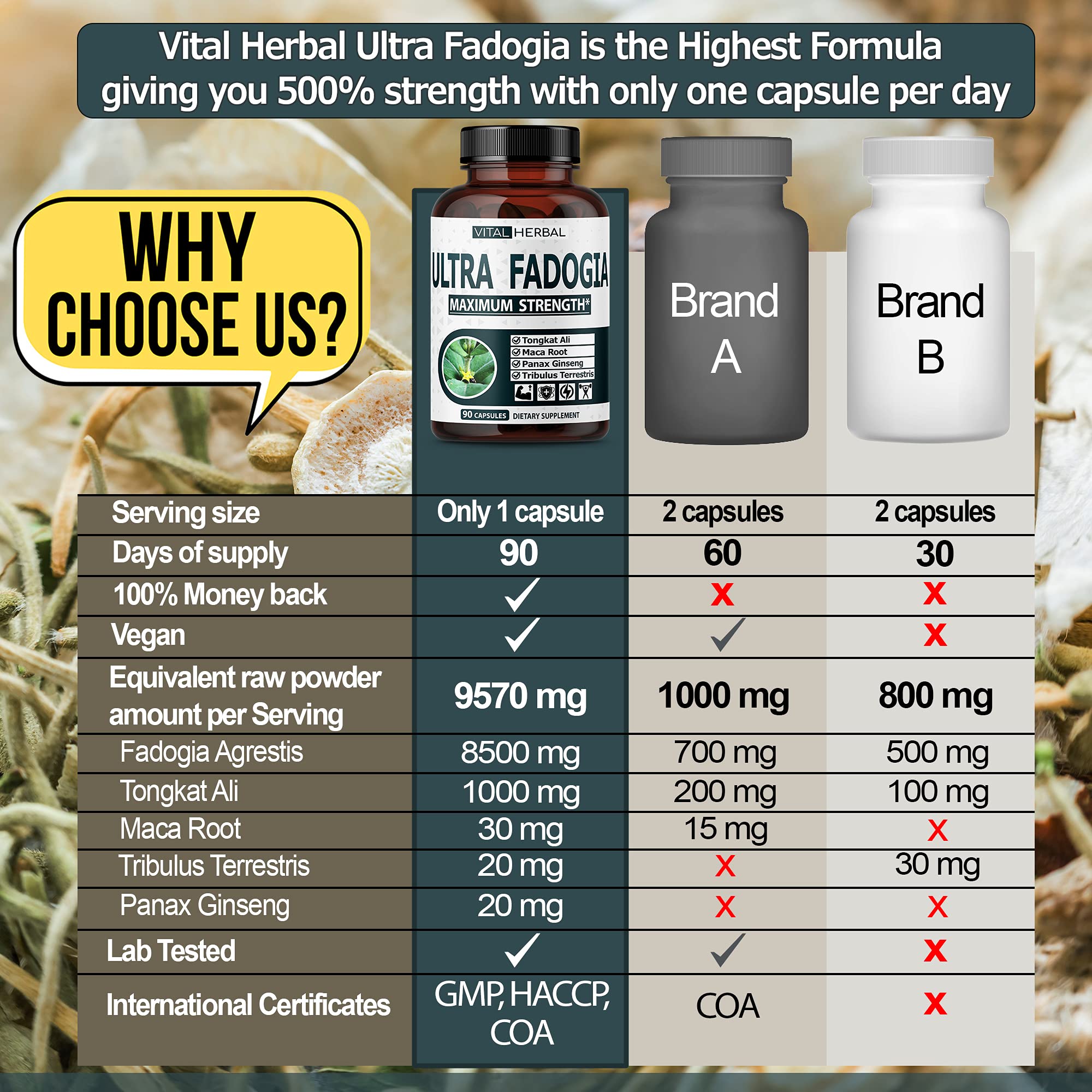 90-count bottle label showing Non-GMO and gluten-free claims