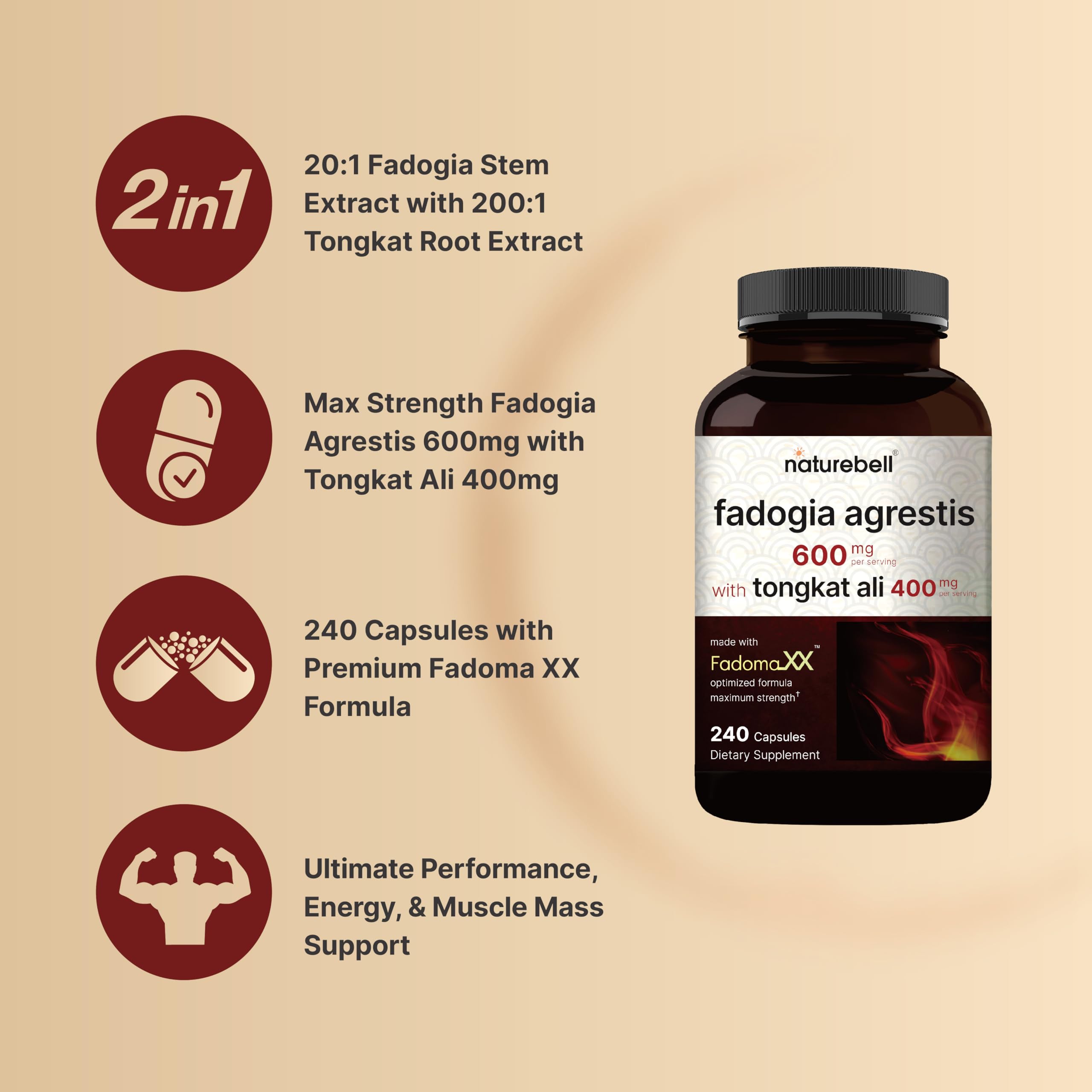 Product label showing 240 capsules and Non-GMO claim