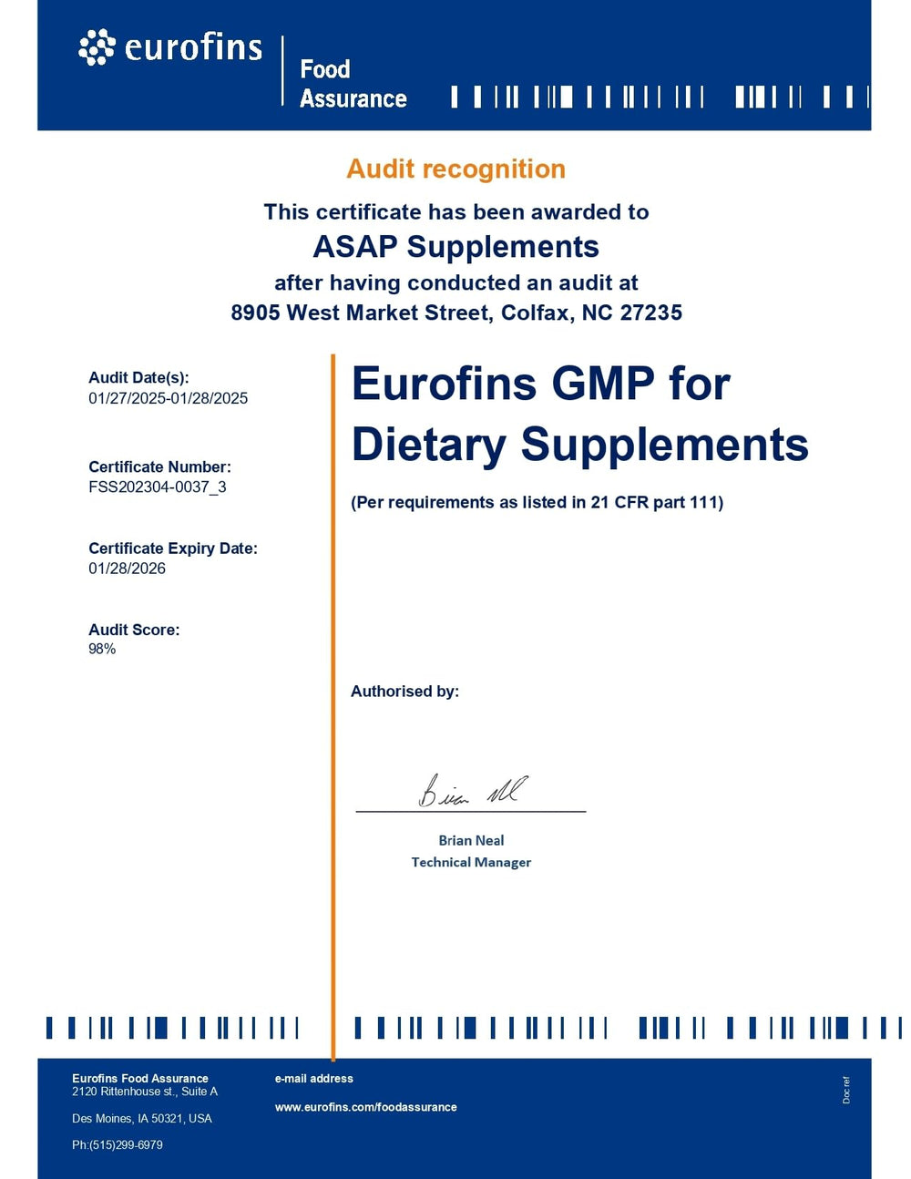 Product label of Absonutrix Fadogia Agrestis 590 mg Drops