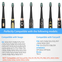 Fairywill compatible replacement heads for FW-D7/D8/FW908/FW910