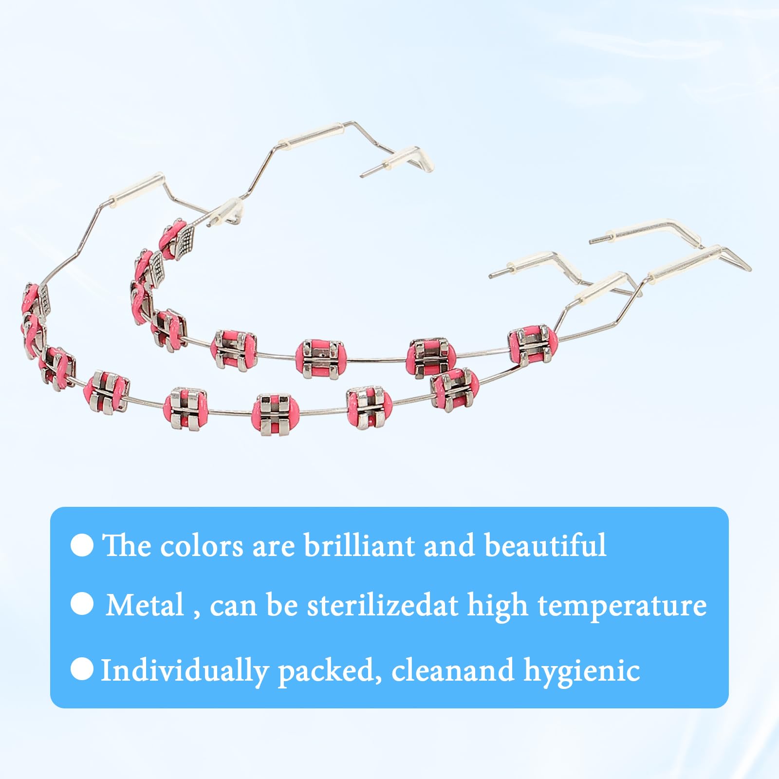 Fake dental brackets for teaching Rose Red