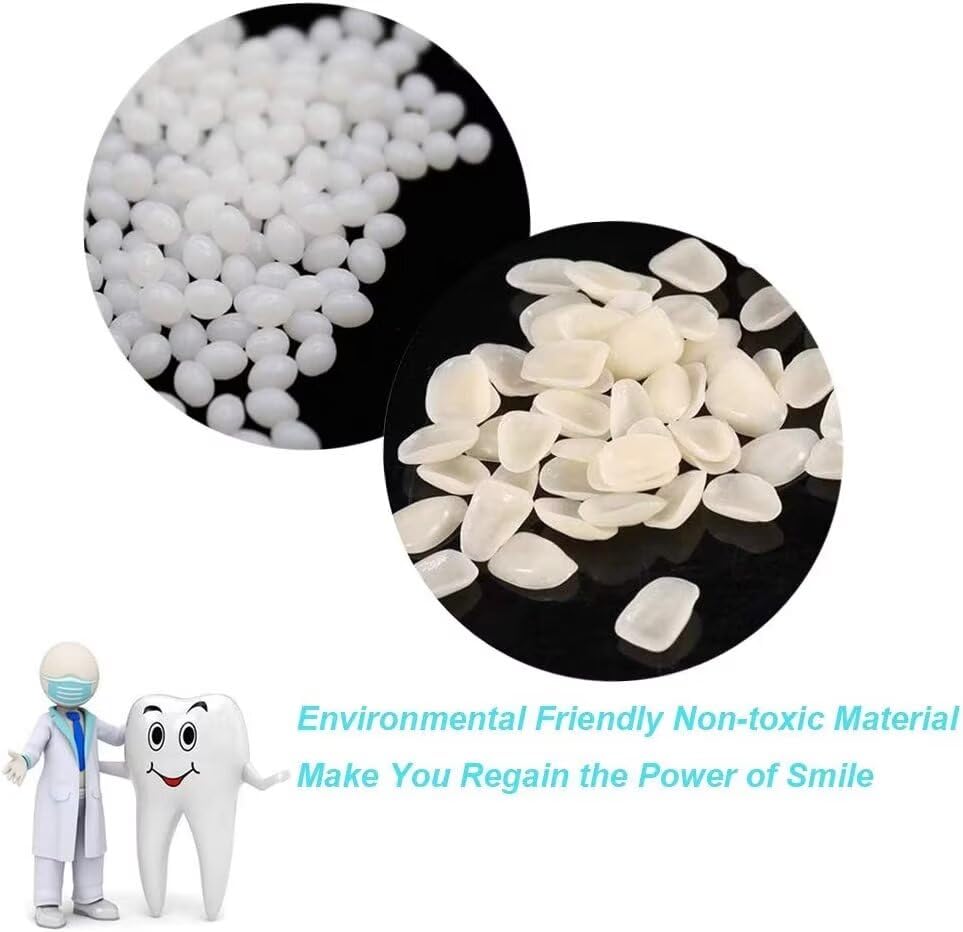 Durable fake tooth created from resin beads and model