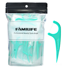 FAMILIFE Mint floss picks in individual wrappers - 100-piece pack