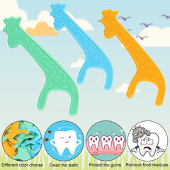 Kid-friendly floss pick with easy-grip handle