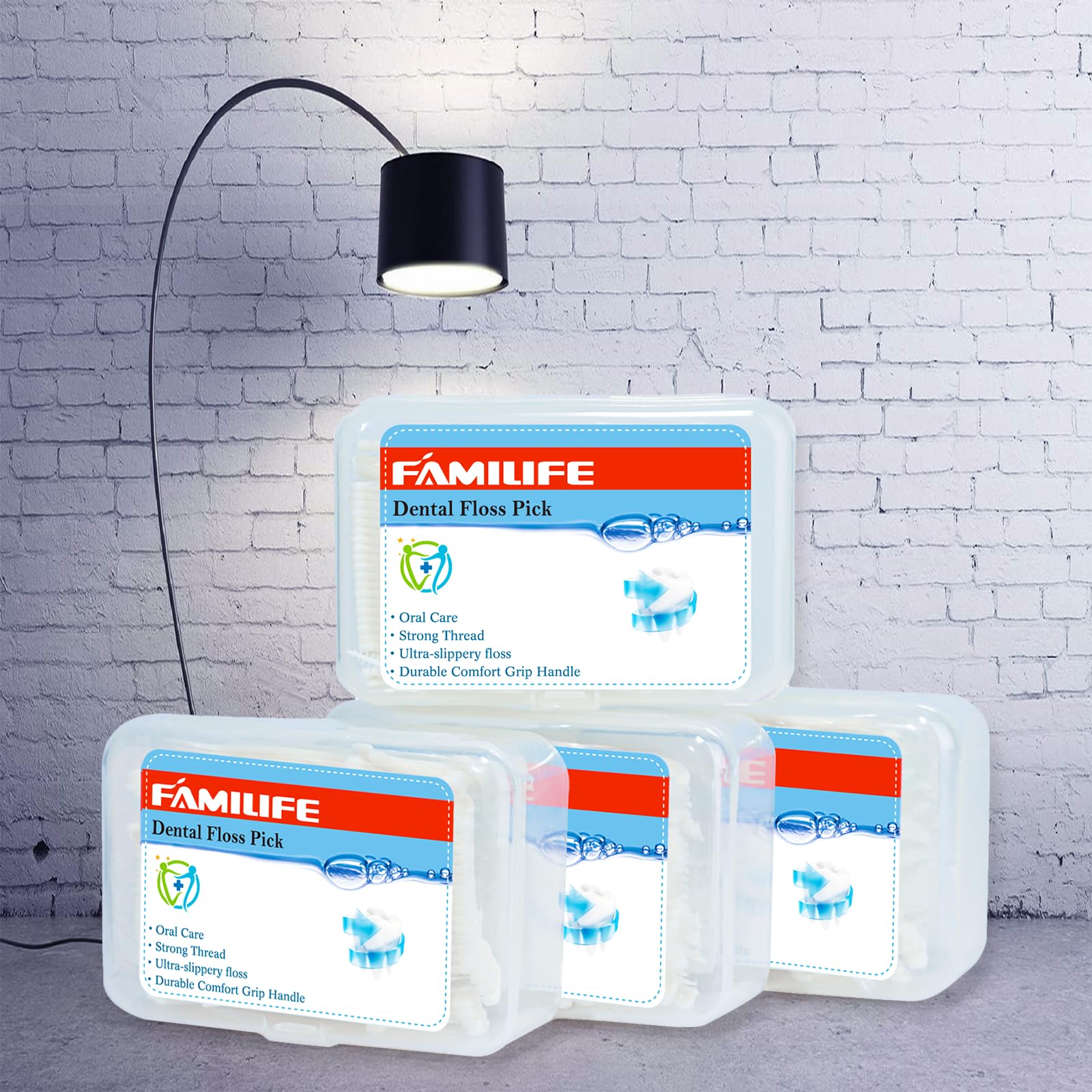 Removes food debris between teeth with floss picks