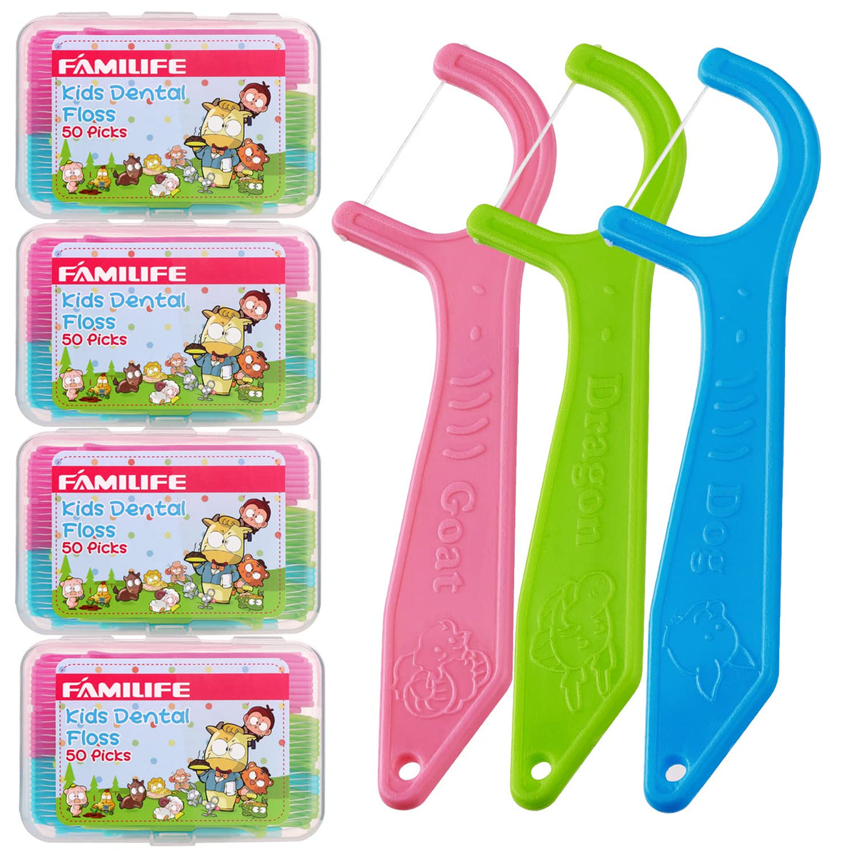 FAMILIFE 200-count kids dental flossers pack