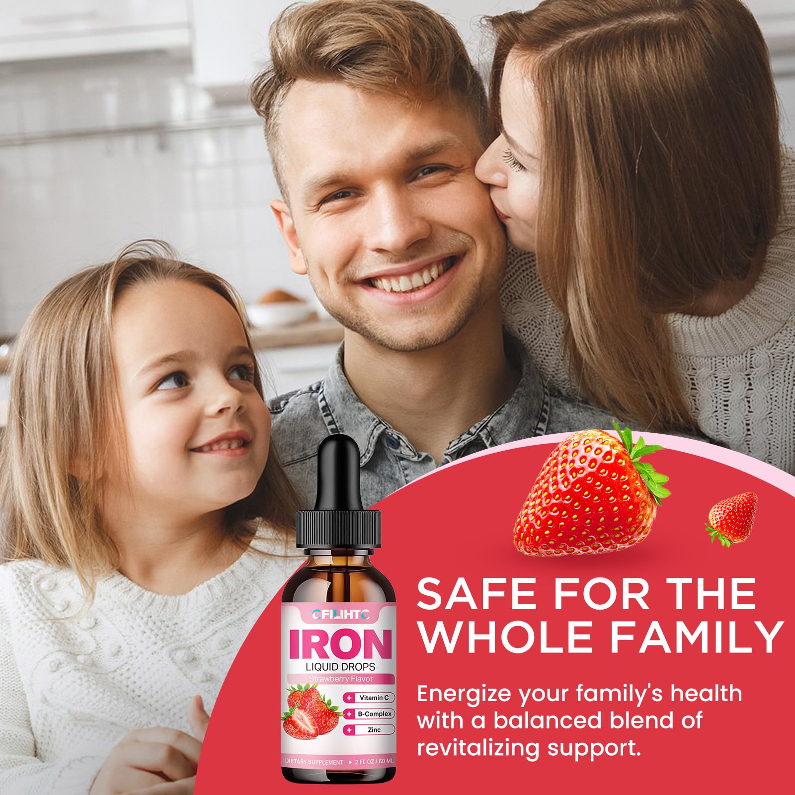 Family-friendly strawberry iron drops 4 oz for all ages