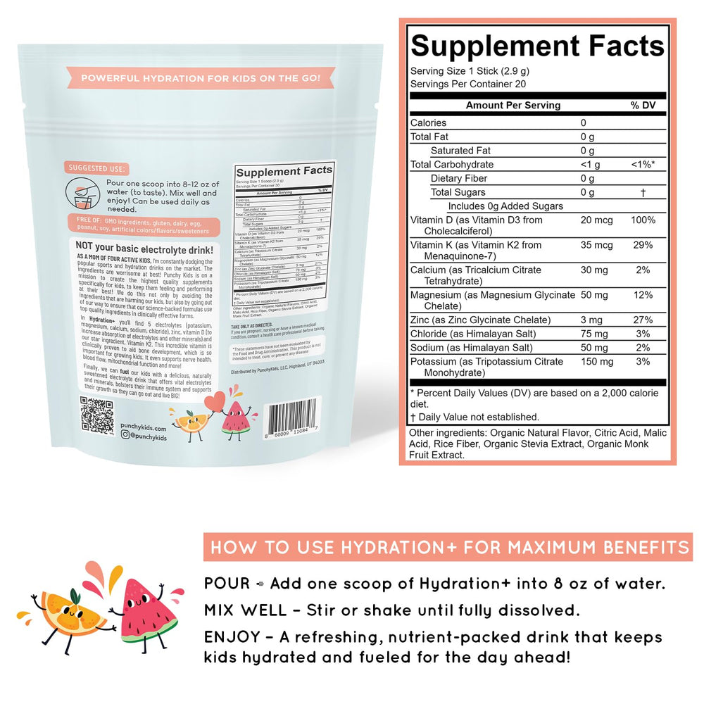 Family using Hydration+ Electrolyte Drink Mix for Kids Melon Splash