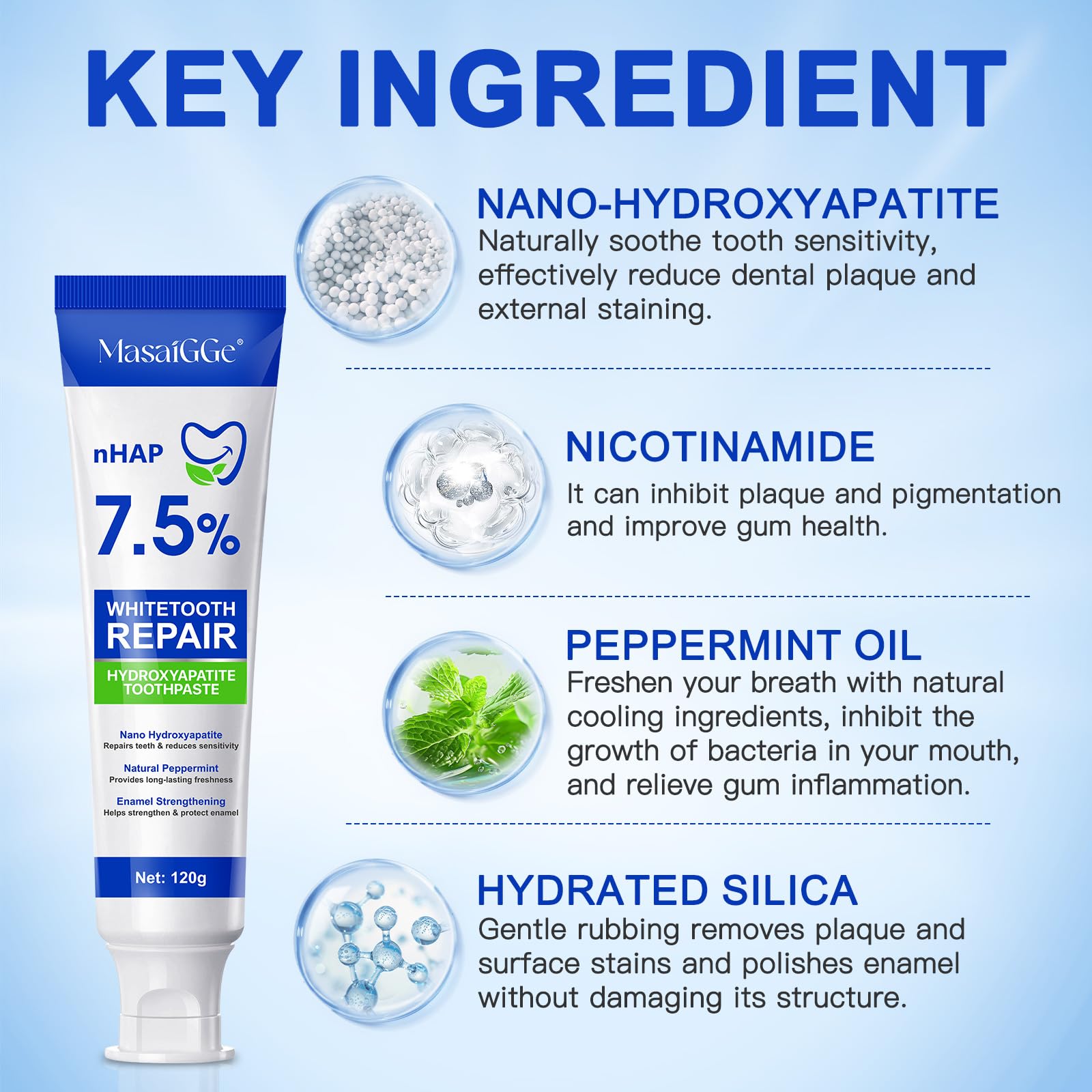 Family-safe hydroxyapatite toothpaste for all ages