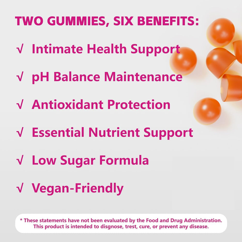 FANCYENERGY Premium Feminine Balance Gummies packaging emphasizes vegetarian ingredients for clean supplementation.