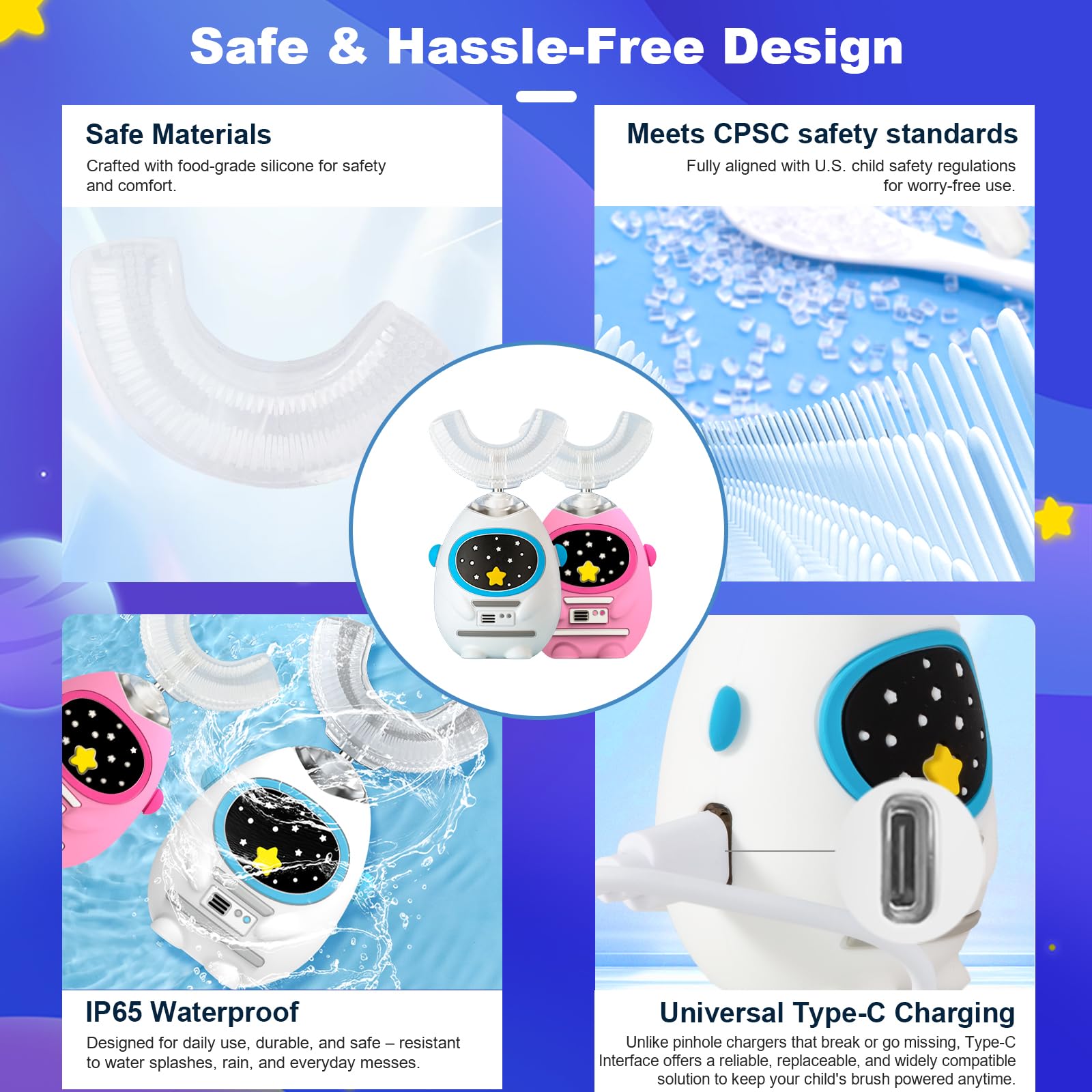 Voice teaching feature with friendly prompts on toothbrush