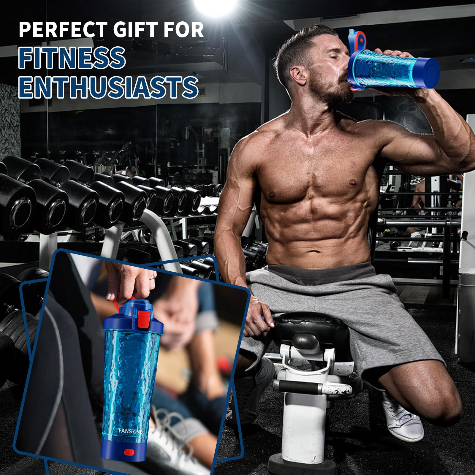 FANS-ONE blue-motor-base detachable base supports easy charging and cleaning on trips.