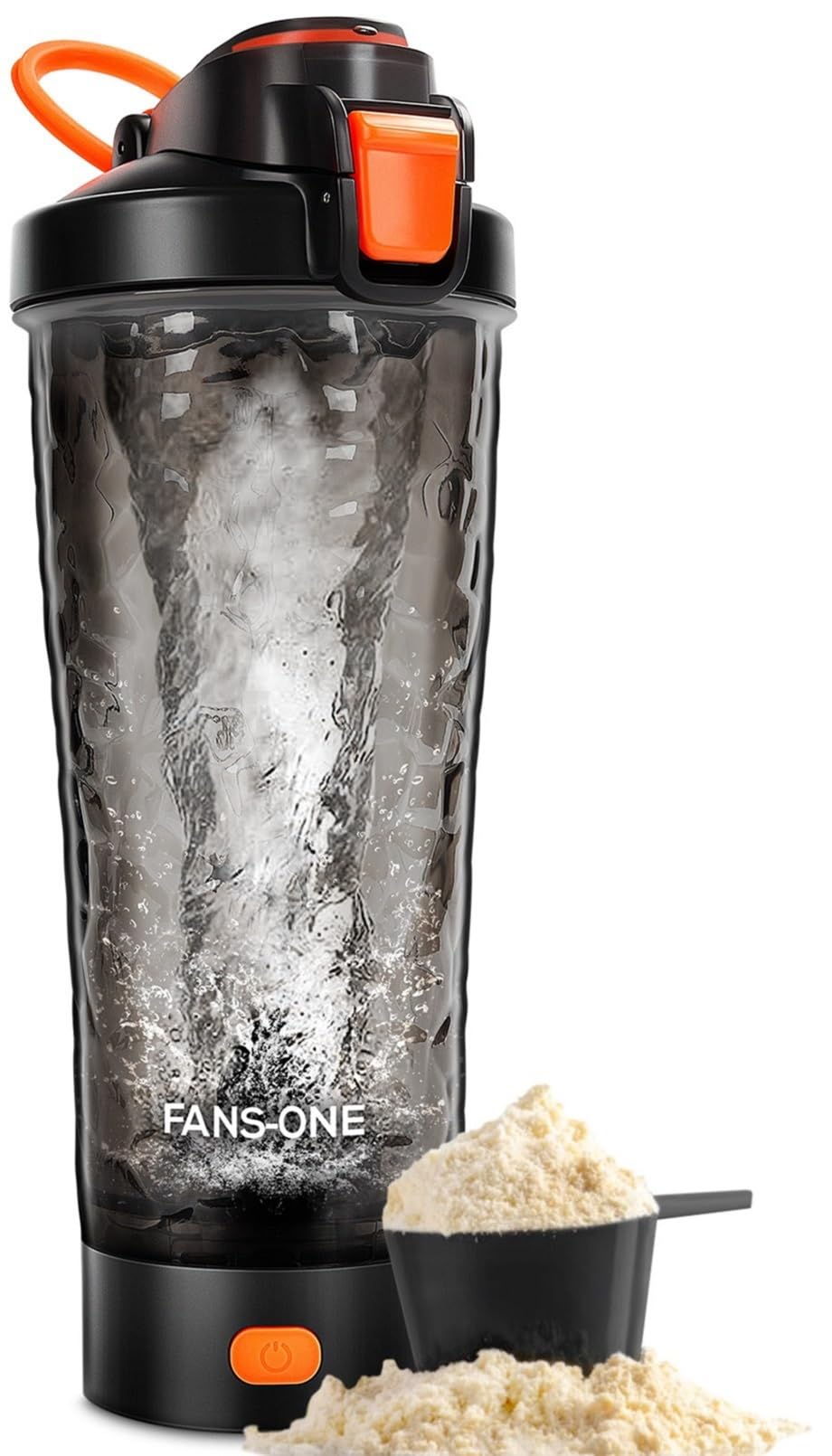 FANS-ONE electric shaker bottle with lockable lid for leak-free gym shakes