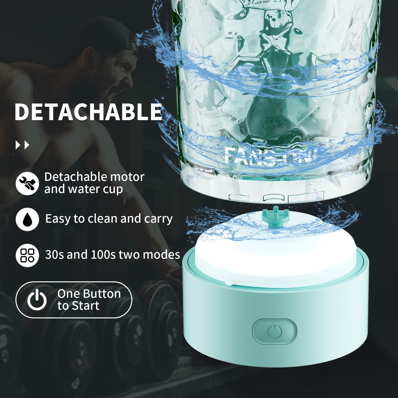 Fans-One quick-mix mode shown delivering smooth blends in seconds