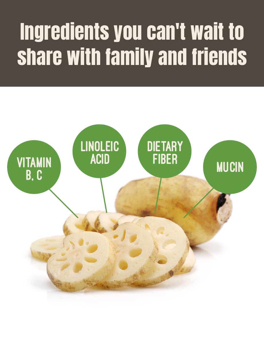 Raw Korean lotus root powder close-up