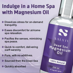 Spray applying magnesium oil quickly absorbs into skin