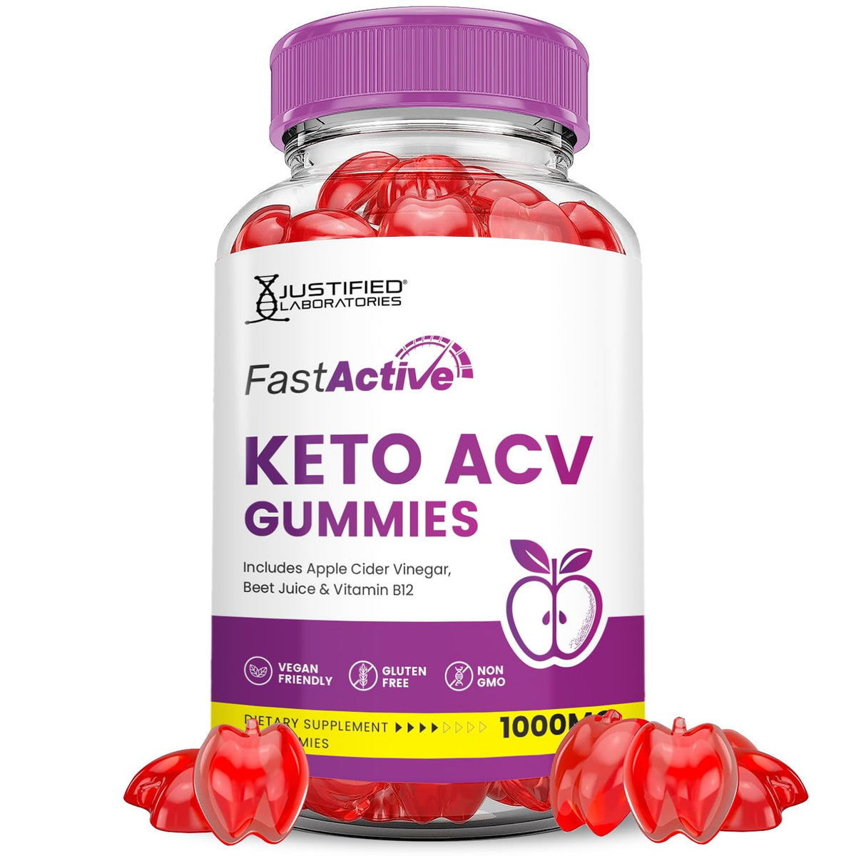 Bottle of Fast Active Keto ACV Gummies with label