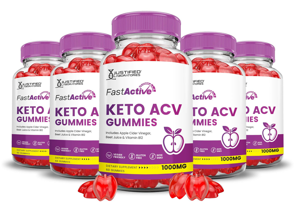 Bottle of Fast Active Keto ACV Gummies with 1000mg Apple Cider Vinegar