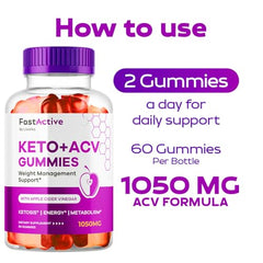 Fast Active Keto Gummies label 1050MG