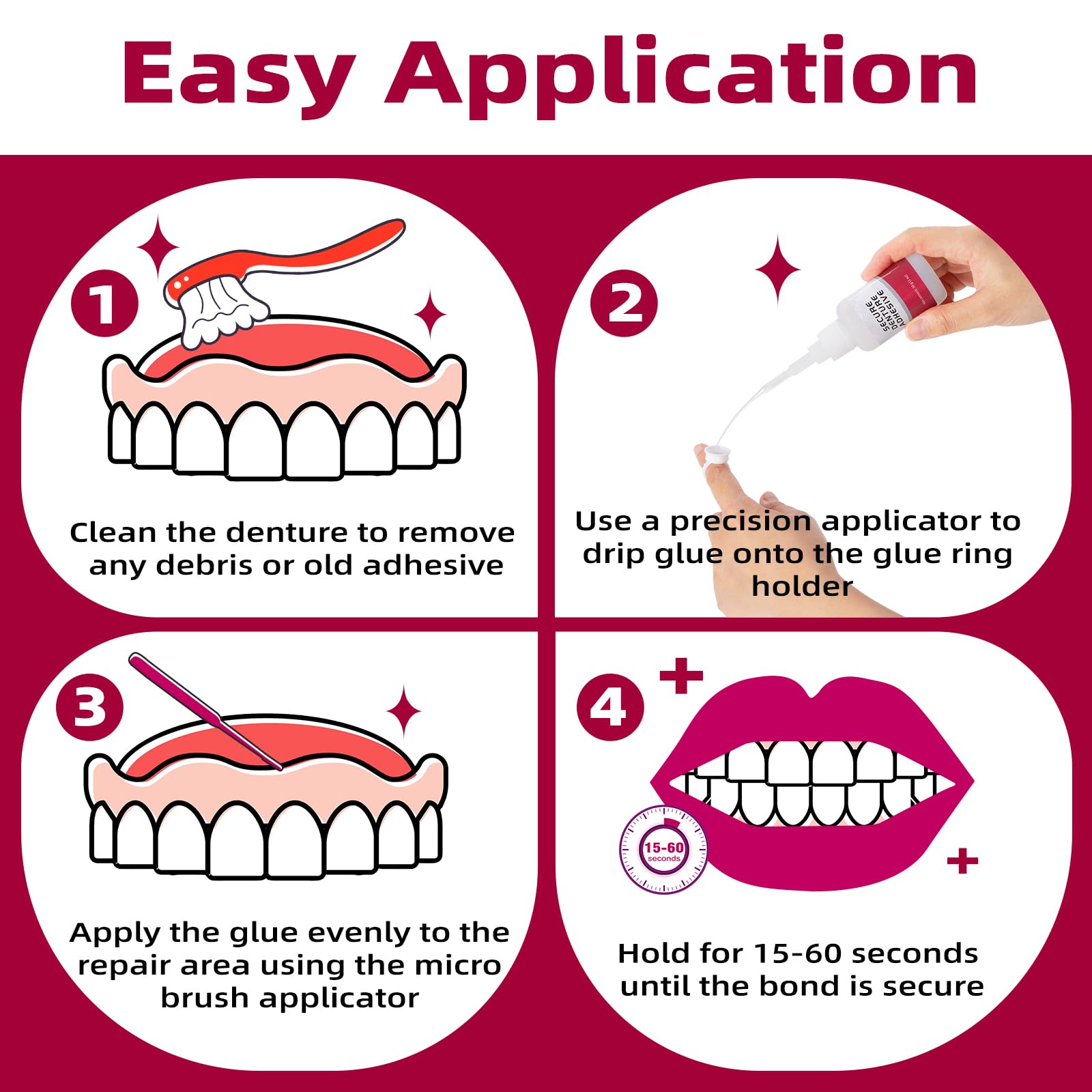 Fast-drying dental lab glue delivering secure bond for tools