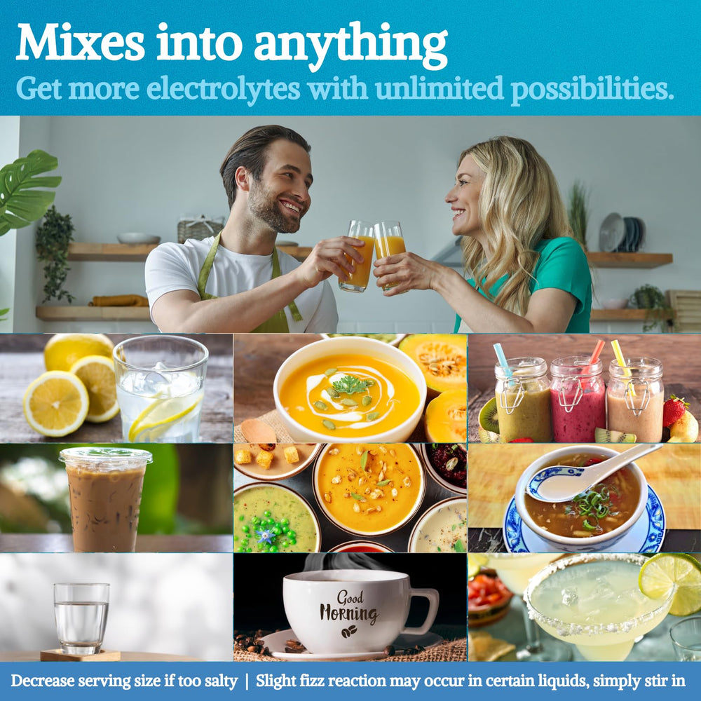 Glass of water with FAST LYTE electrolyte powder mixed