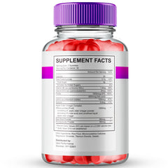 Gummies arranged beside the bottle showing texture