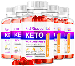 Hero image of the 5-pack Fast Ripped Keto ACV Gummies