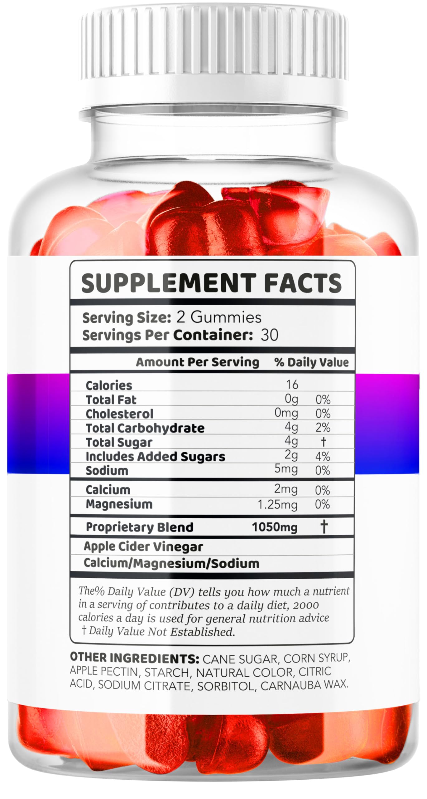 Ingredients list for Fast Ripped Keto ACV Gummies