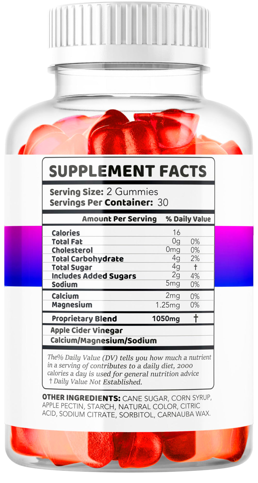 Ingredients list for Fast Ripped Keto ACV Gummies