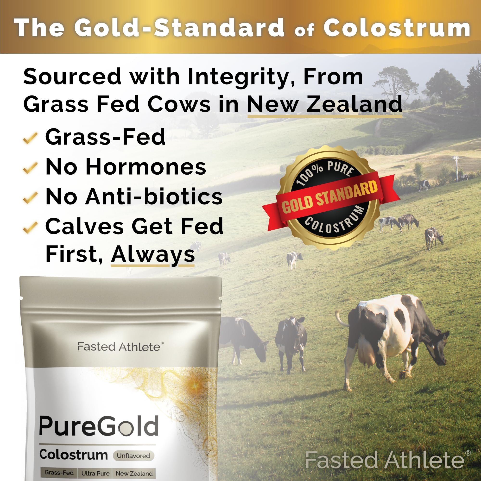 Single-serve sachet packet of PureGold Colostrum