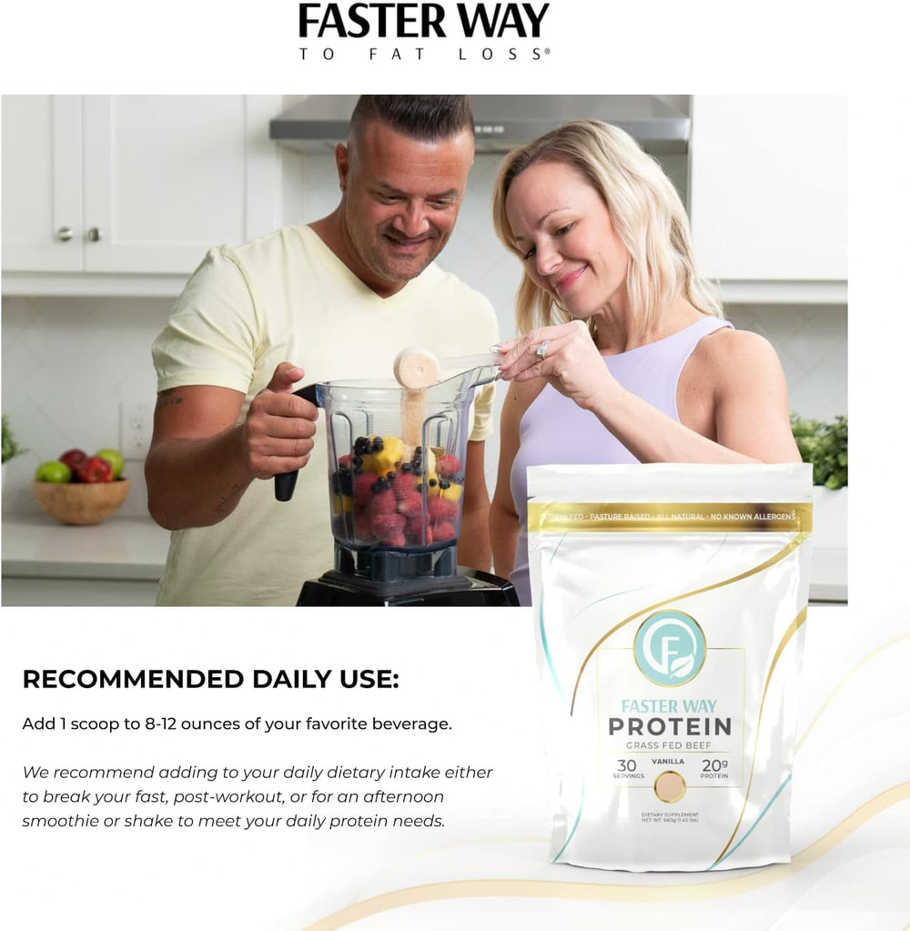 Allergen information label on Faster Way protein container