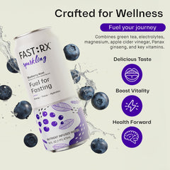 FASTRX label showing zero calories and carbs for fasting-friendly hydration