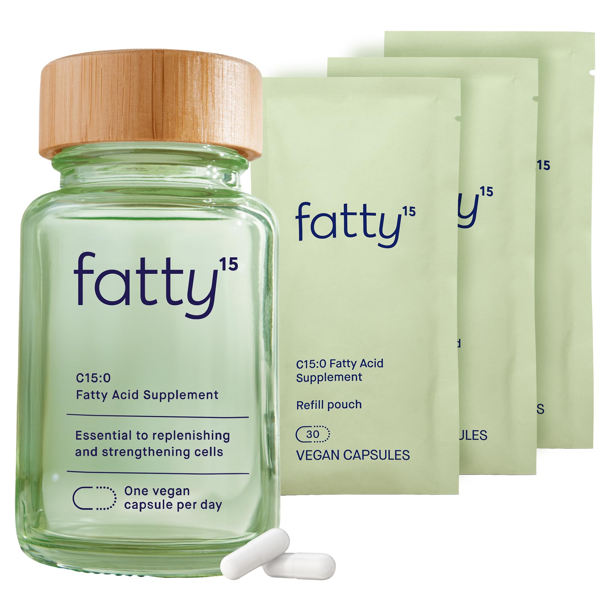 Fatty15 C15:0 supplement bottle – front view