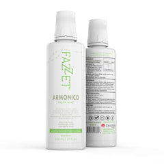 Front label of FAZZET ARMONICO showing Alcohol-Free and Paraben-Free