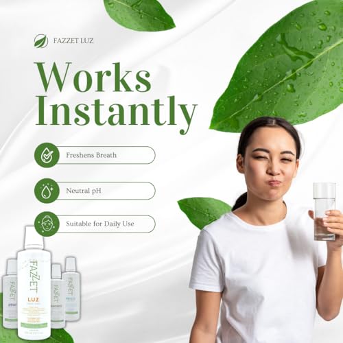 FAZZET LUZ Tonsil Stone Mouthwash bottle with mint flavor visuals