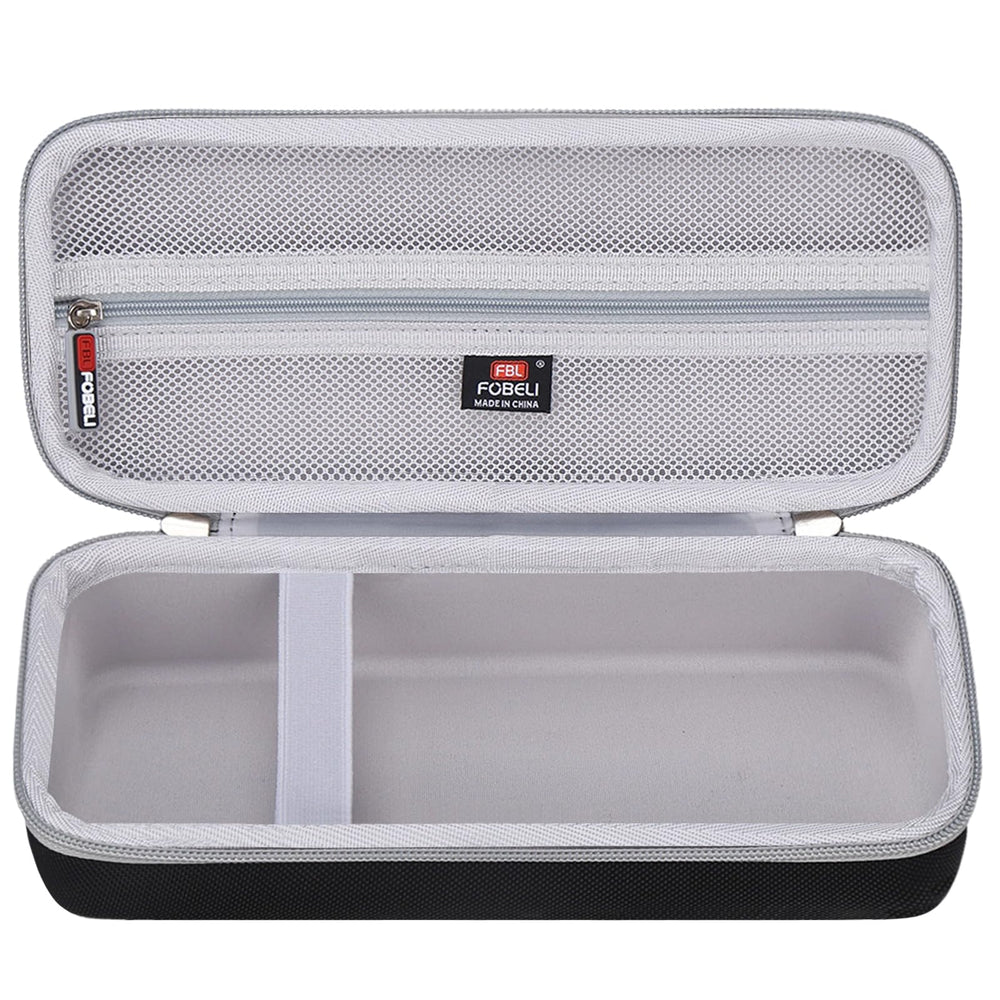 Interior of the case with built-in mesh pocket for accessories
