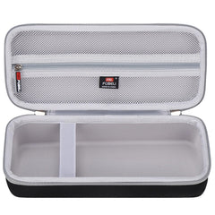 Interior of the case with built-in mesh pocket for accessories