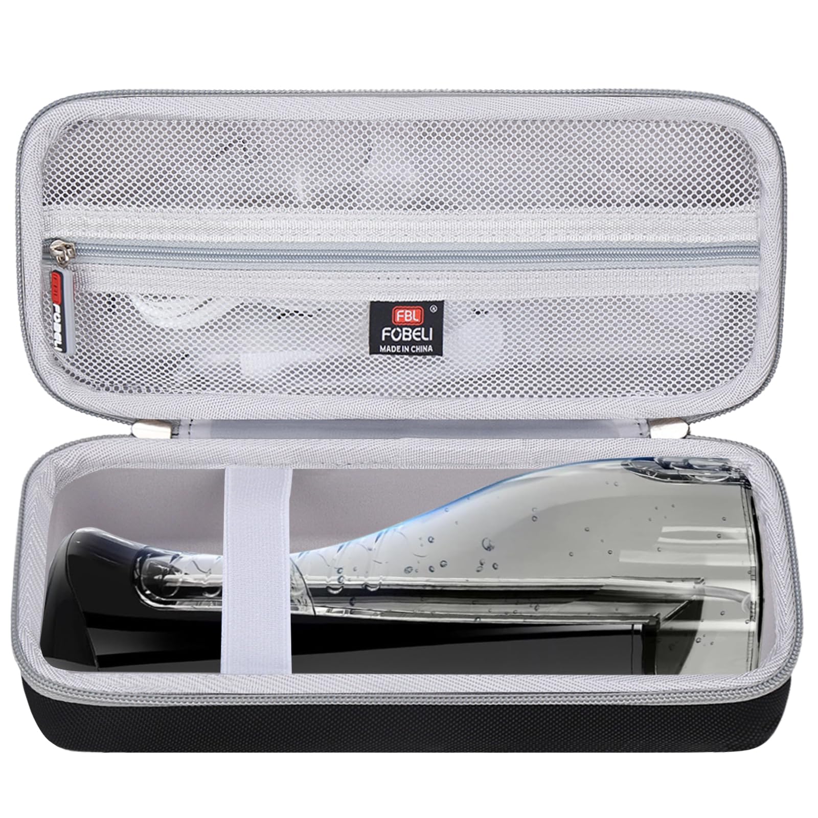 Exterior view of FBLFOBELI hard case in black for Nicwell, COSLUS, Oralfree, Waterpik WF-02