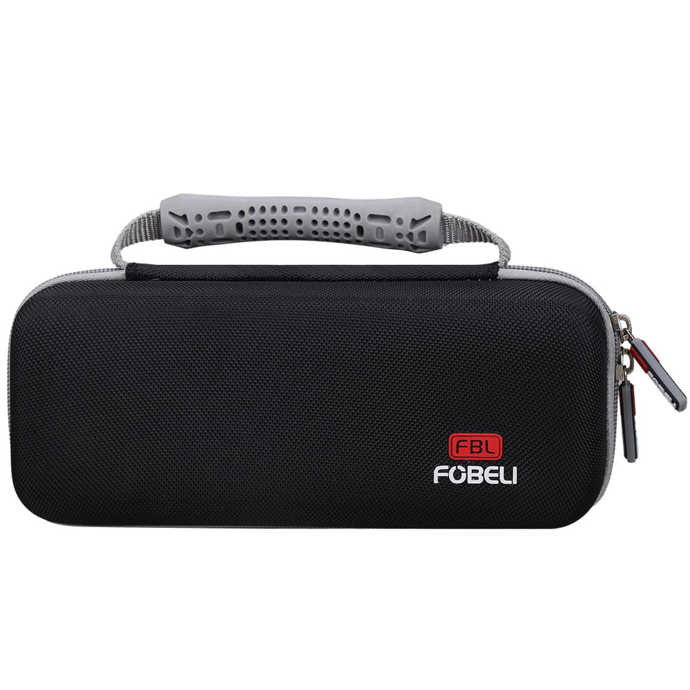 Detail of the zipper and rubber handle on the case