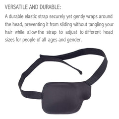 Durable elastic strap wraps around the head