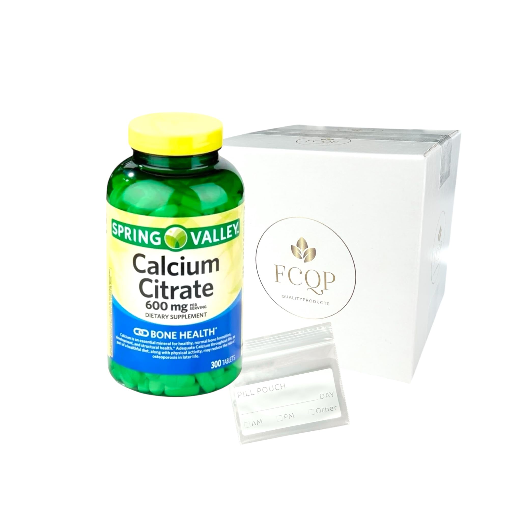 FCQP Spring Valley Calcium Citrate 600 mg bottle with 300 tablets
