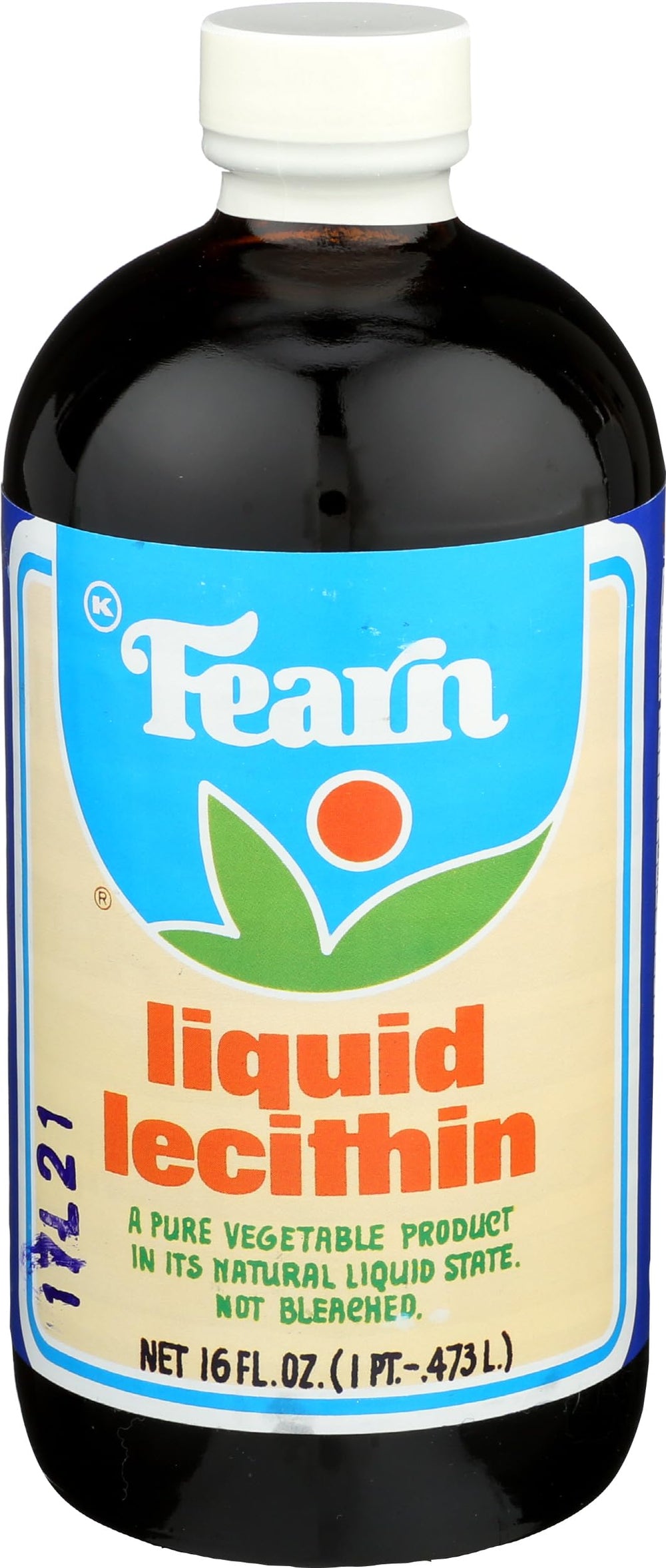 Front view of Fearn Natural Foods Liquid Lecithin 16 oz bottle