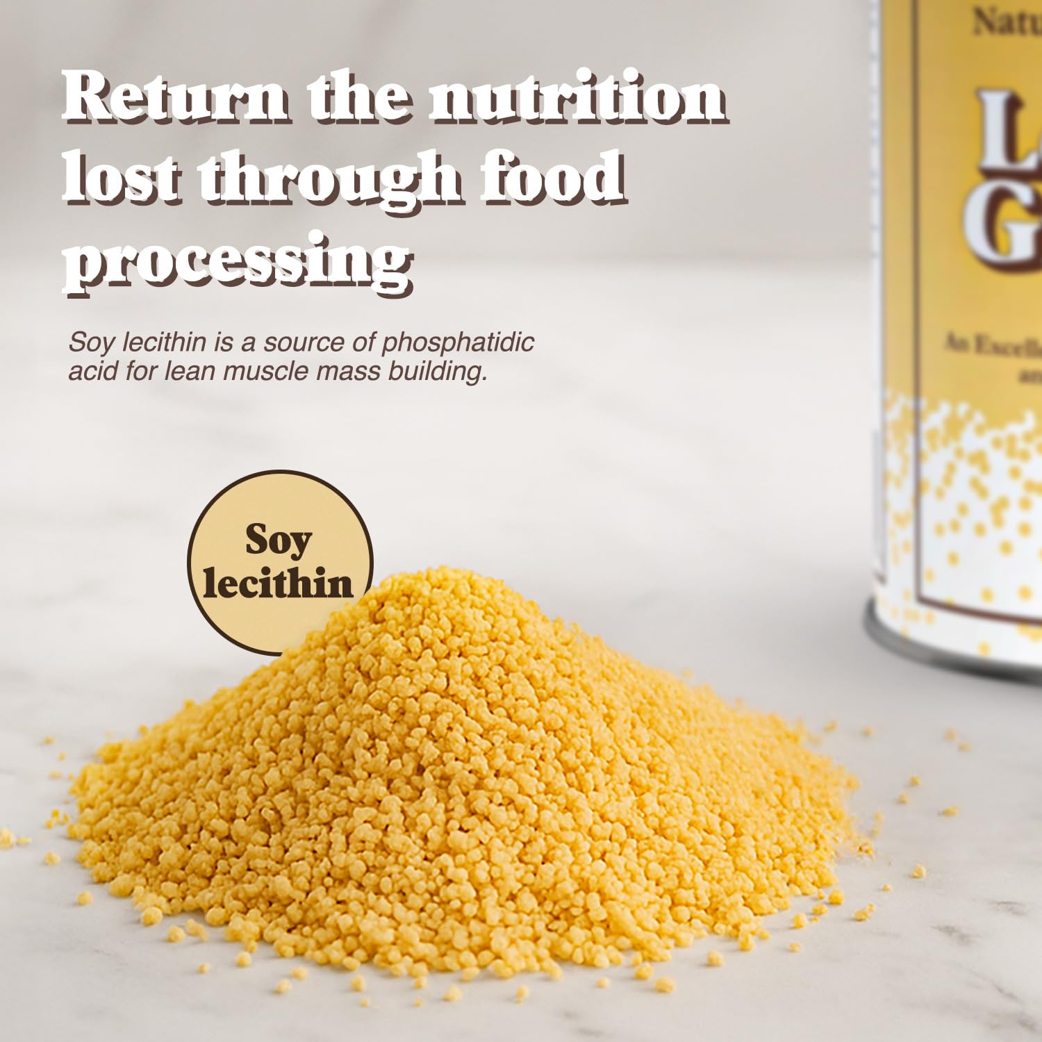 Fearn Lecithin granules added to smoothies for emulsification