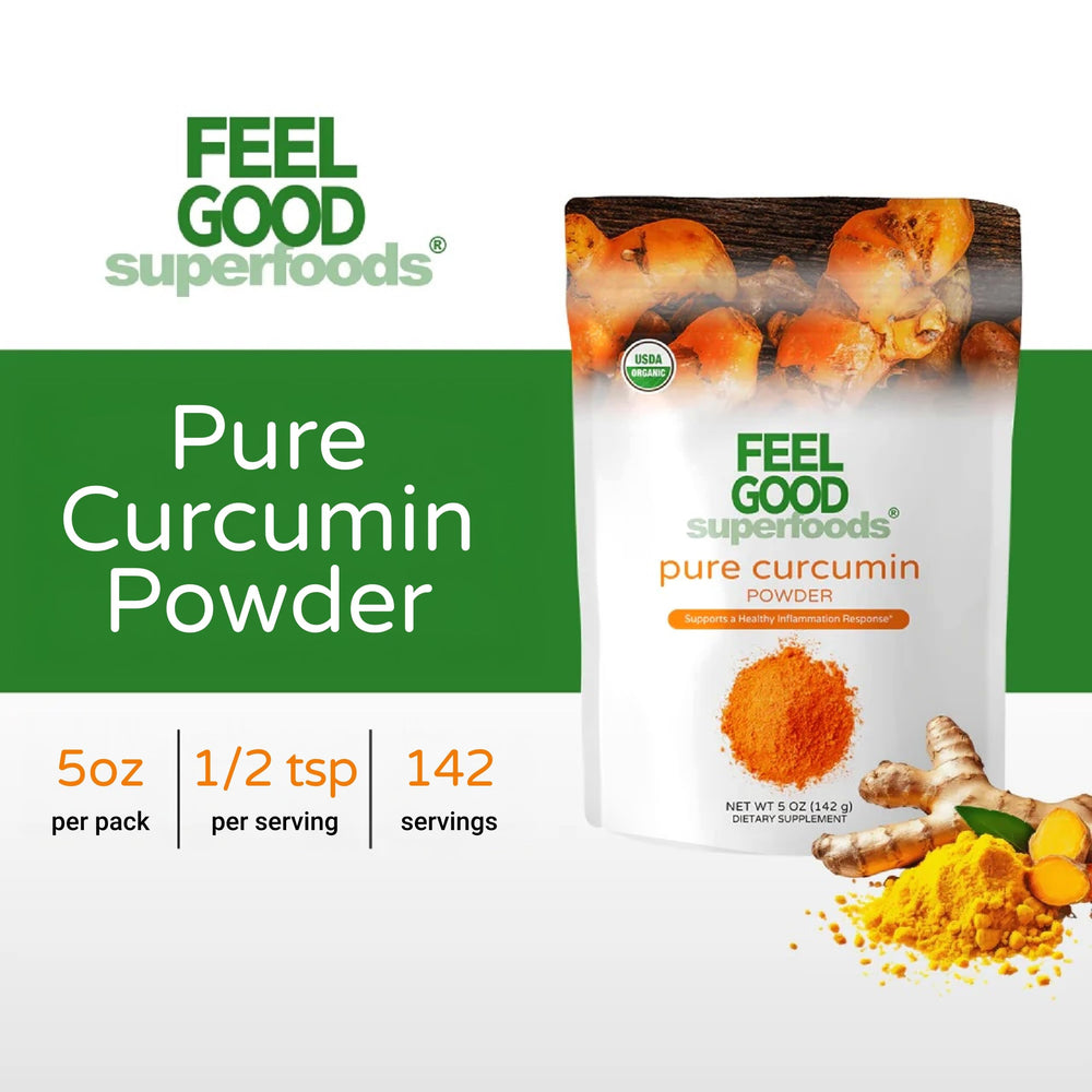 Packaging: 5 oz bag of FEEL GOOD Curcumin Powder