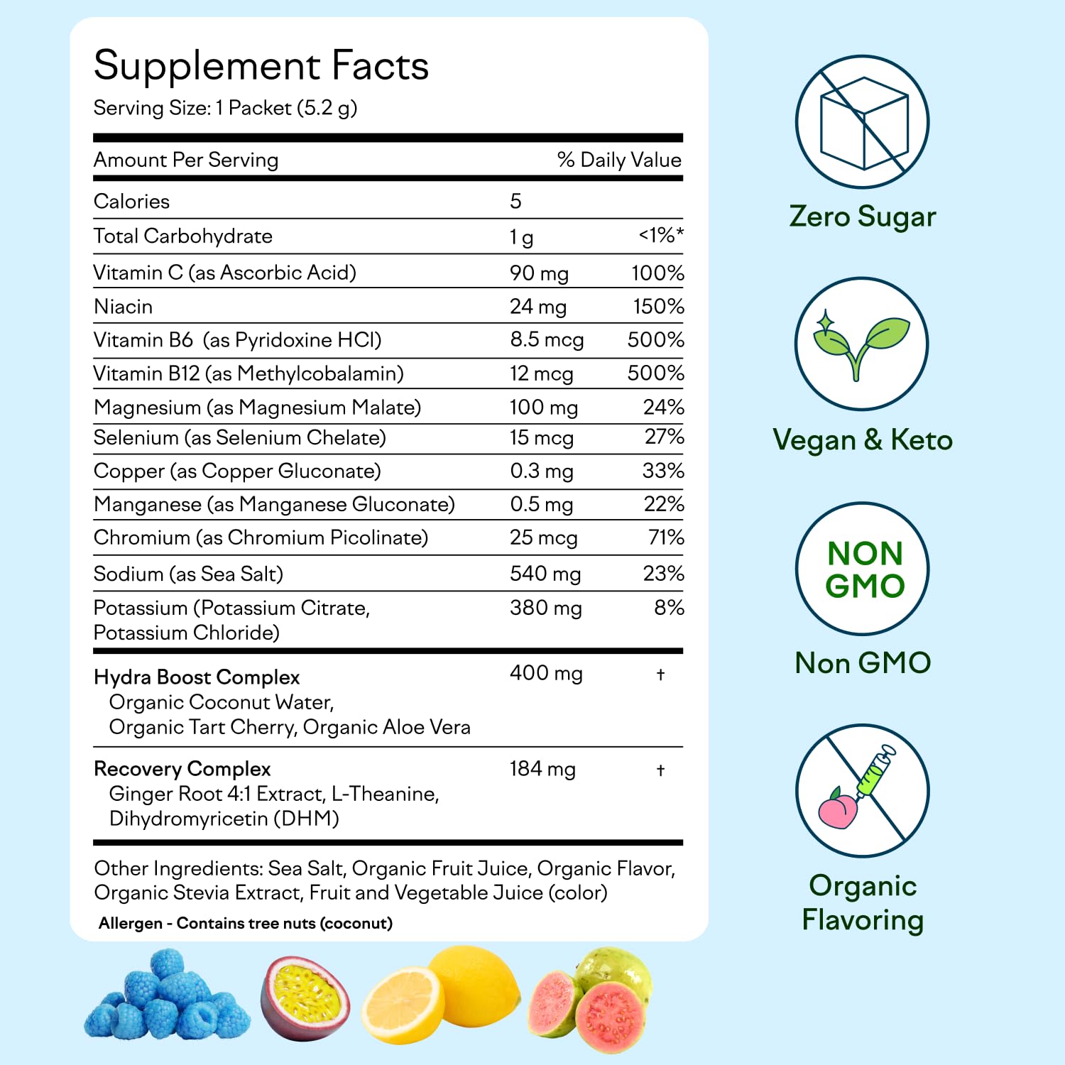 Feel Goods Hydration Hero ingredients include organic fruits and aloe for natural flavor.