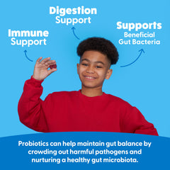Front label of the 30-count bottle for Feel Great Kids Probiotics Gummies