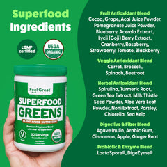 Ingredients overview showing fruits, vegetables, beets and superfoods