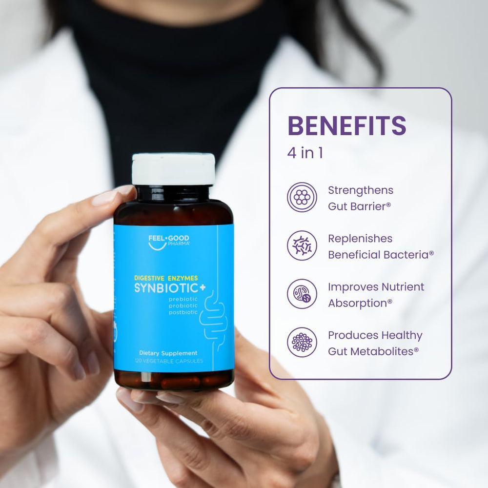 Illustration of gut health benefits and enzymes