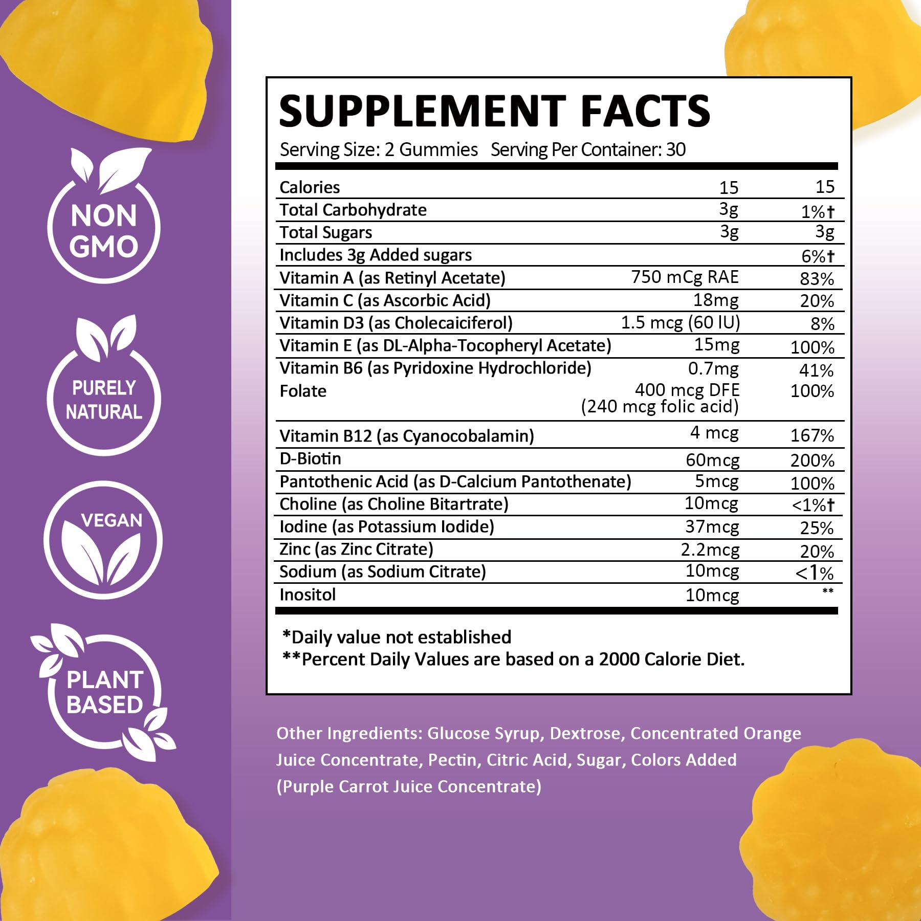 Close-up of gummy vitamins texture